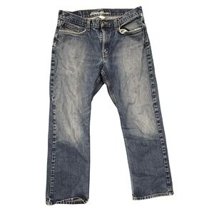 Eddie Bauer Jeans Mens 35x30‎ Blue Straight Leg Denim Specially Dyed Cotton